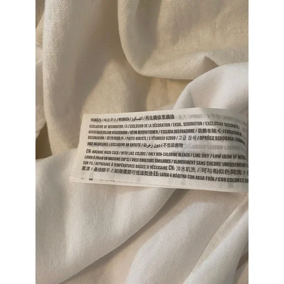 Abercrombie & Fitch Dress Sz M White Linen Blend Tiered Maxi Adjustable Coastal - Picture 8 of 10